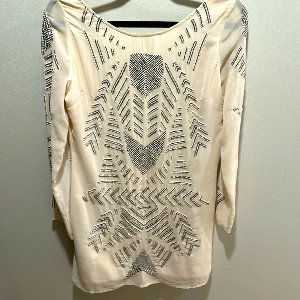 Beaded long sleeve dress